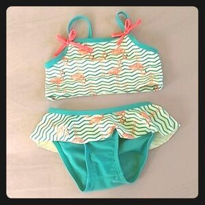 Girls Sol Swim 2 Piece Bathing Suit Size 6/9 Mos